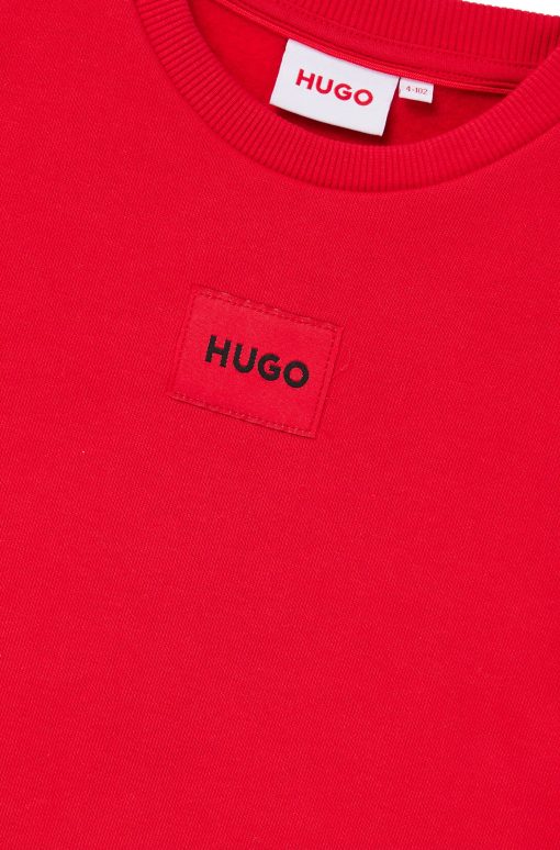 Hugo Boss-Kids' fleece sweatshirt with red logo label-boss store - Image 2