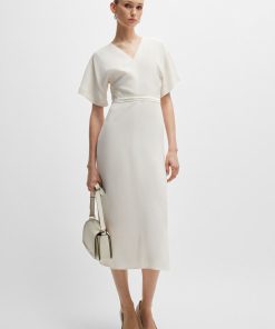 Hugo Boss Dresses-V-neck dress with waist detail-boss near me