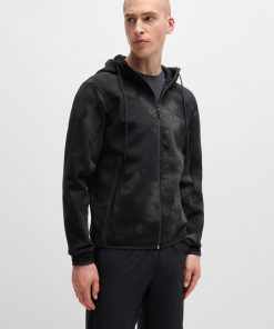 Hugo Boss Tracksuits-Zip-up hoodie with decorative reflective artwork-hugo boss sale