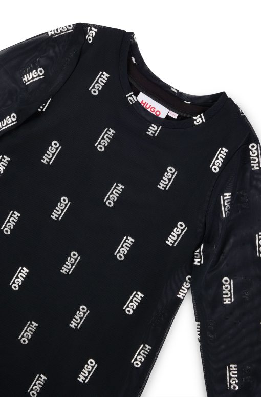 Hugo Boss-Kids' two-in-one dress with foil-printed logos-boss outlet - Image 2