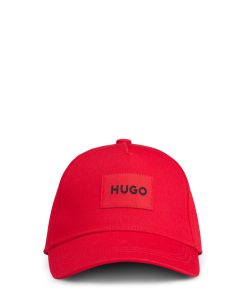 Hugo Boss-Kids’ cap in cotton twill with red logo label-hugo boss store near me