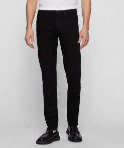 Hugo Boss Pants-Slim-fit jeans in black super-soft Italian denim-boss store