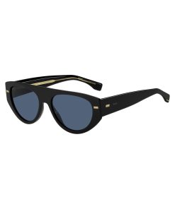 Hugo Boss Eyewear-Bio-acetate black sunglasses with patterned rivets-boss store