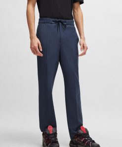 Hugo Boss Pants-Extra-slim-fit trousers in mohair-look material-hugo boss store near me