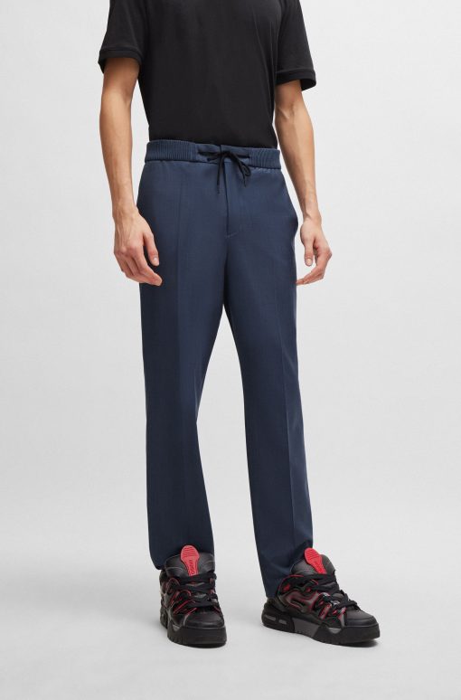 Hugo Boss Pants-Extra-slim-fit trousers in mohair-look material-hugo boss store near me