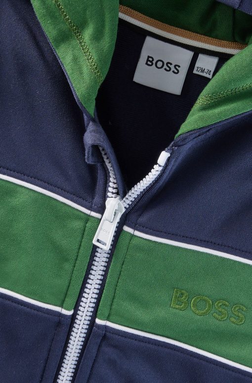 Hugo Boss-Kids' zip-up hoodie with embroidered logo-boss outlet - Image 2