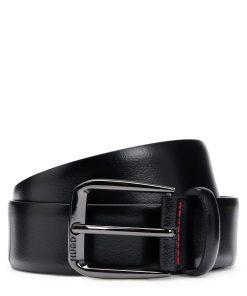 Hugo Boss Belts-Italian-leather belt with branded buckle-boss outlet