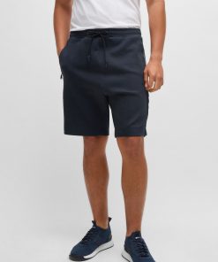 Hugo Boss Sweatshirts and Jogging Pants-Stretch-cotton shorts with embossed artwork-hugoboss