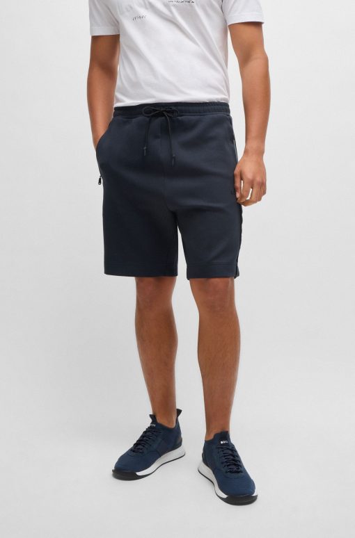 Hugo Boss Sweatshirts and Jogging Pants-Stretch-cotton shorts with embossed artwork-hugoboss