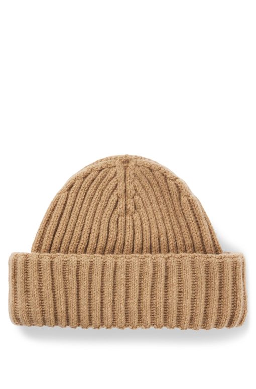 Hugo Boss-Fisherman beanie hat in virgin wool and cashmere-boss near me