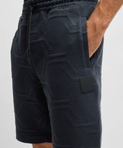 Hugo Boss Sweatshirts and Jogging Pants-Relaxed-fit shorts with hexagonal quilting-hugo boss near me 2