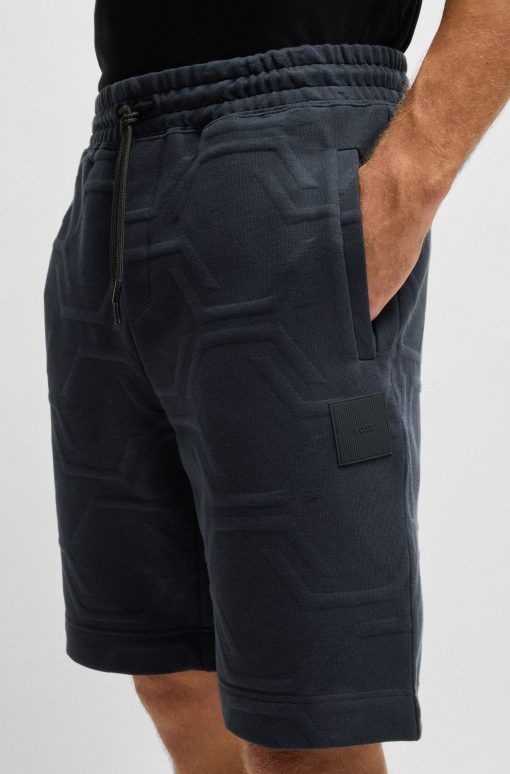 Hugo Boss Sweatshirts and Jogging Pants-Relaxed-fit shorts with hexagonal quilting-hugo boss near me - Image 2