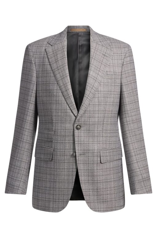 Hugo Boss Sport Coats-Regular-fit blazer in checked stretch wool-hugo by hugo boss - Image 2