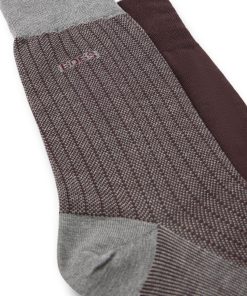 Hugo Boss Socks-Two-pack of socks in mercerized cotton-hugo boss store near me 2