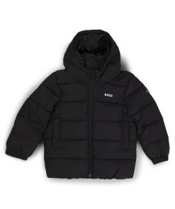 Hugo Boss-Kids’ hooded padded jacket with logo details-hugo boss store near me 2