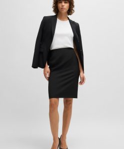 Hugo Boss Skirts-Slim-fit pencil skirt in virgin wool-hugo boss near me 2