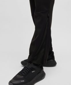 Hugo Boss Sweatshirts and Jogging Pants-Bonded-fleece tracksuit bottoms with logo detail-boss hugo 2