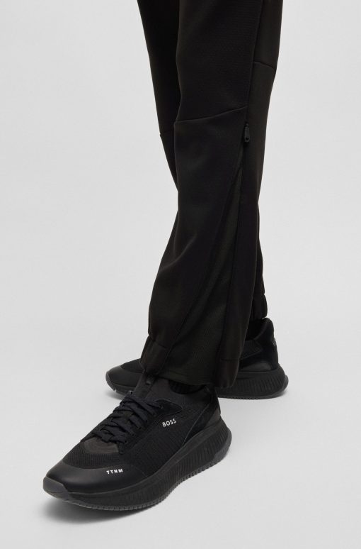 Hugo Boss Sweatshirts and Jogging Pants-Bonded-fleece tracksuit bottoms with logo detail-boss hugo - Image 2