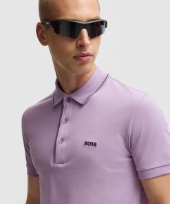 Hugo Boss Polo Shirts-Cotton-piqué slim-fit polo shirt with tonal logo-boss near me 2