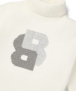 Hugo Boss-Kids’ rollneck sweater dress with rhinestone Double B monogram-hugo boss store near me 2