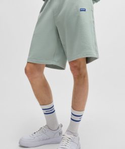 Hugo Boss-Cotton-terry shorts with blue logo patch-hugo boss outlet 2