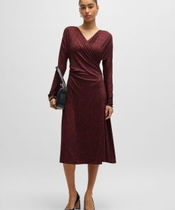 Hugo Boss Dresses-Wrap-front dress in knitted jersey-hugo boss store 2