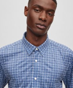 Hugo Boss-Slim-fit shirt in printed performance-stretch fabric-boss hugo 2