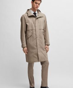 Hugo Boss Jackets and Coats-Water-repellent jacket in a paper-touch cotton blend-hugo boss sale