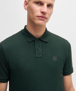 Hugo Boss Polo Shirts-Slim-fit stretch-cotton polo shirt with logo patch-hugo boss near me 2