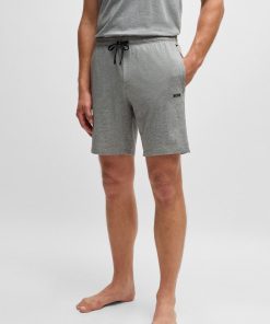 Hugo Boss Sweatshirts and Jogging Pants-Stretch-cotton regular-fit shorts with logo detail-hugoboss