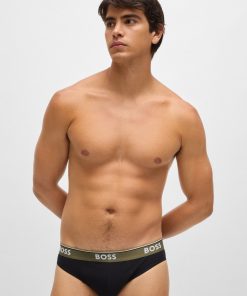 Hugo Boss-Three-pack of stretch-cotton briefs with logo waistbands-boss store 2