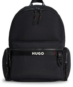 Hugo Boss Bags-Multi-pocket backpack with contrast logo-hugo boss store near me