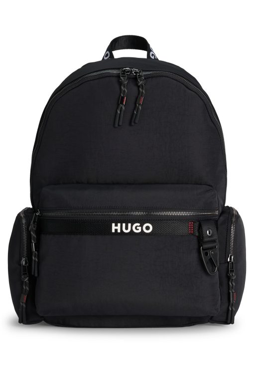 Hugo Boss Bags-Multi-pocket backpack with contrast logo-hugo boss store near me