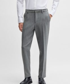 Hugo Boss Pants-Slim-fit trousers in pinstripe stretch fabric-boss hugo