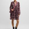 Hugo Boss Dresses-V-neck dress in stretch flannel-boss near me 3