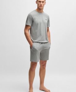 Hugo Boss Sweatshirts and Jogging Pants-Stretch-cotton regular-fit shorts with logo detail-hugoboss 2