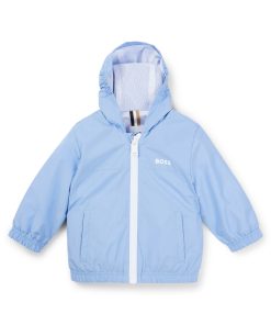 Hugo Boss-Kids’ hooded windbreaker jacket in water-repellent fabric-boss store near me 2