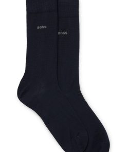 Hugo Boss Socks-Two-pack of regular-length socks in stretch cotton-hugo boss store near me