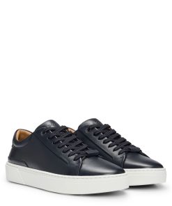 Hugo Boss Sneakers-Gary leather low-top trainers with branded lace loop-boss near me