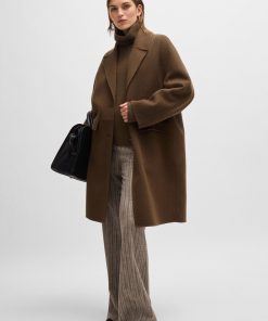 Hugo Boss Jackets and Coats-Wool coat with buttoned cuffs and signature accents-hugoboss 2