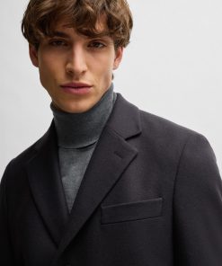 Hugo Boss Jackets and Coats-Slim-fit coat in a virgin-wool blend-hugo boss near me 2