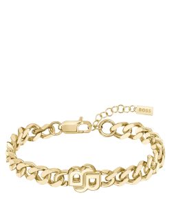 Hugo Boss Jewelry-Gold-tone bracelet with Double B monogram-hugo boss near me 2