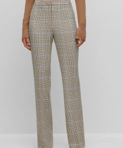 Hugo Boss Pants-Regular-fit trousers in checked stretch material-hugo