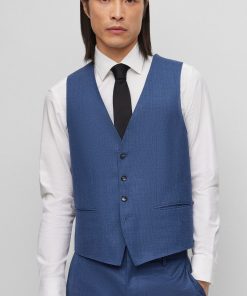 Hugo Boss Suits-Three-piece slim-fit suit in a wool blend-boss near me