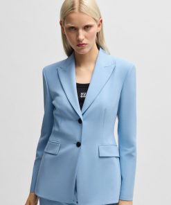 Hugo Boss Tailored Jackets-Slim-fit blazer with contrast buttons-hugo