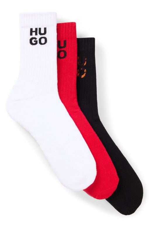 Hugo Boss Socks-Three-pack of short-length socks with logo details-boss outlet