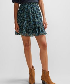 Hugo Boss Skirts-Seasonal-print mini skirt with volant hem-boss store