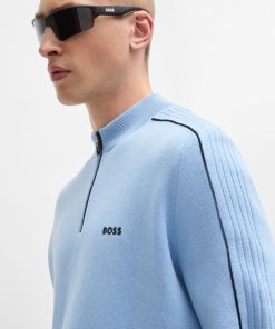 Hugo Boss-Jacquard sweater with tonal stripe logo artwork-boss store near me 2