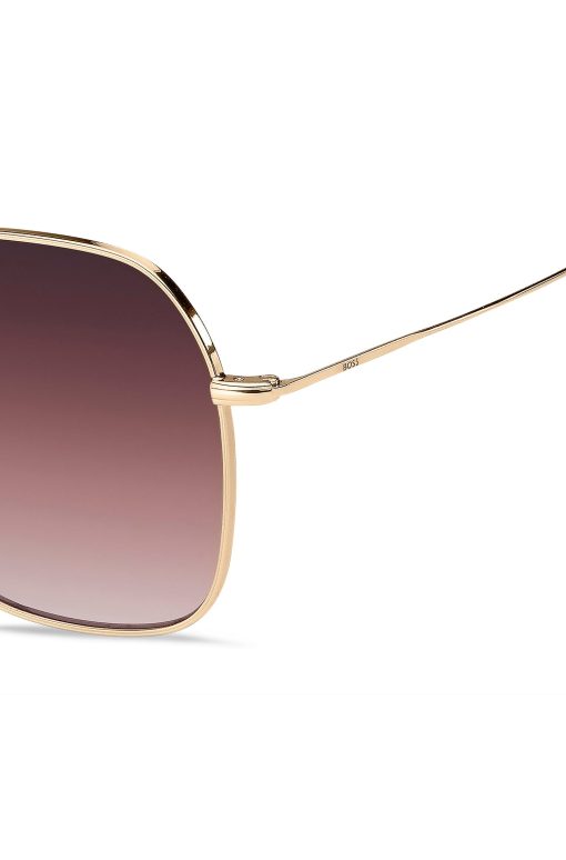 Hugo Boss Eyewear-Gold-tone sunglasses with pink details-hugo by hugo boss - Image 2