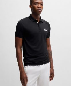 Hugo Boss Polo Shirts-BOSS x Matteo Berrettini waffle-fabric polo shirt-hugo boss outlet